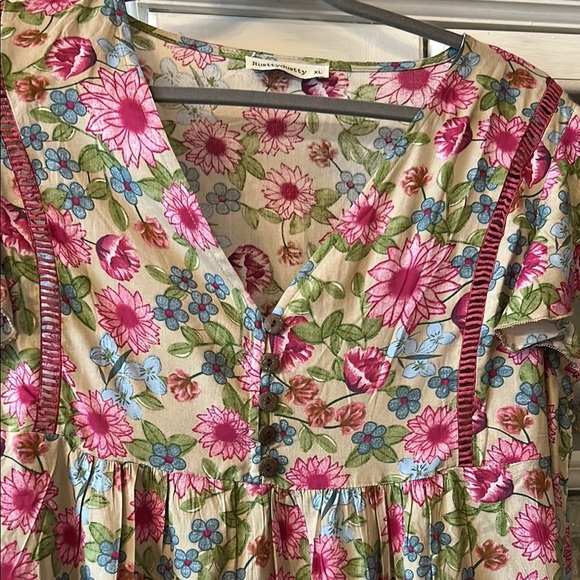 Floral V-Neck Maxi Dress by Rusty Dusty XL - Picture 3 of 5